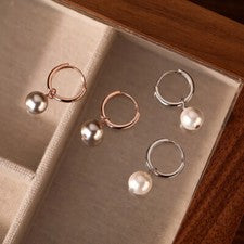 Pendientes plata 925 criollos con colgante desmontable perla mujer niña