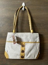 RICARDO SUJETADOR MUJER BOLSO FINO BEIGE CON BOTONES MARRONES NUEVO SIN ETIQUETAS