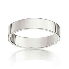 Alianza de boda plana hecha a mano de plata de ley 925 maciza de 5 mm anillo para el pulgar tamaño J-Z+3