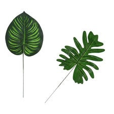 2 Piezas Arte en Tela Hoja Verde Simulación Hoja Decoración para Hogar Bar Fiesta Uso
