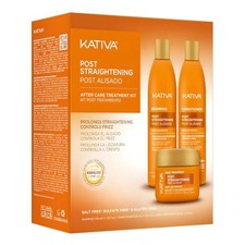 KATIVA POST 3 Alisado Brasil - Juego de tratamiento de alisado de cabello de queratina.