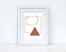 Impresión abstracta beige y terracota marrón 3 formas de colores decoración de pared para el hogar