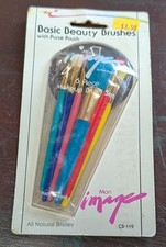 Juego de 6 brochas de maquillaje Mon Image CB-119 1985, brochas de belleza básicas, selladas