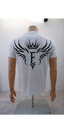 Moda Hombre Camisetas Ropa Suave Elegante Con Alas Y Corona Blanco y Negro