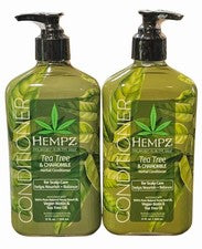 2 - Acondicionador herbal de árbol de té y manzanilla de cáñamo para el cuidado del cuero cabelludo 17 oz cada uno