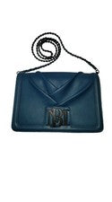 Bolso Bandolera/Clutch Badgley Mischka Para Mujer Pequeño Plisado • Verde Oscuro Nuevo Con Etiquetas