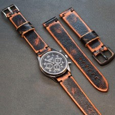 Vintage correa de reloj de cuero 18-26mm hecho a mano pulsera de reloj piel