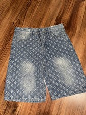 Pantalones Cortos Denim Azul Envejecido Para Hombre Talla M Calce Relajado