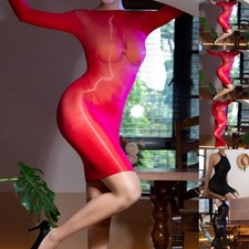 Ropa de mujer vestido sexy pijama elástico vestido largo para el día a día bonito