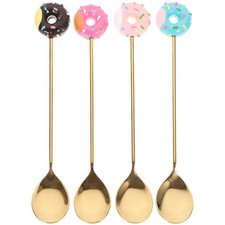 4 Pcs Tragbare Kuchenlöffel Edelstahl Rührlöffel Dessert -Löffel