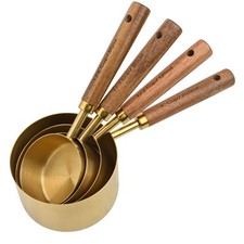 Juego de cucharas medidoras de acero inoxidable accesorios de panadería 4 tazas y 4 cucharas