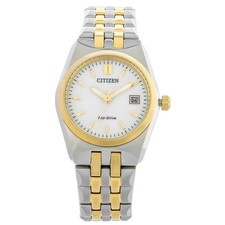 Reloj Citizen Eco-Drive Corso para mujer esfera blanca dos tonos EW2299-50A