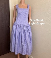 Maxi Vestido Scoop Para Mujer Algodón con Lazo Espalda Talla S Negro Hollín Nuevo Con Etiquetas Minimalista