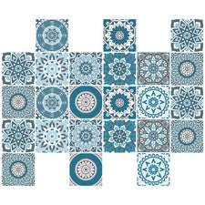 24 piezas pegatinas de pared de mandala decorativas para azulejos de PVC reutilizables para uso doméstico