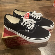 Vans Auténtico Top Bajo Negro Blanco VN000EE3BLK Hombres Talla 8.5 Mujeres 10 ¡NUEVO!
