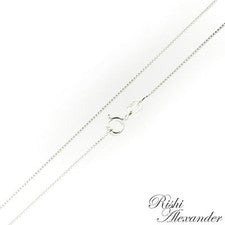 Collar de cadena CAJA de plata de ley fino calibre 0,7 mm 012 925 Italia joyería italiana
