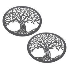 Adorno de pared de hojas de arte de pared de árbol de metal de hierro para decoración del hogar 2 piezas