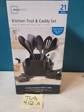Juego de herramientas de cocina y carrito de 21 piezas negro - NUEVO en caja pilares