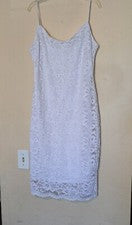 Sexy Vestido Blanco de Encaje con Correa de Espagueti para Mujer Moda Sin Mangas L/XL