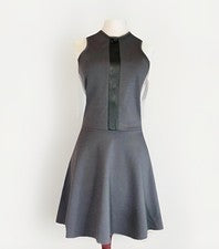 NUEVO Vestido para mujer Natalia Romano talla M gris carbón sin mangas elástico línea A
