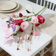 1* Flor de tulipán mariposa realista para boda decoración del hogar fotografía