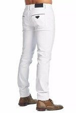 Hombre Moda Italiana Color Blanco Denim Jeans Pantalones Ajustados por Colección V.I.P