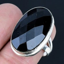 Anillo de joyería de plata esterlina 925 hecho a mano con piedras preciosas d...