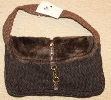 NUEVO CON ETIQUETAS - Bolso de mano Isabella's Journey para mujer peludo de piel sintética doble asa trenzada