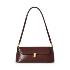 Bolso sin asas francés marrón de lujo de diseñador PU de moda para mujer