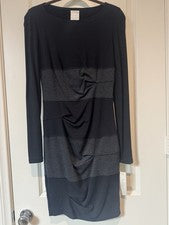 Nuevo Vestido para Mujer Diseñadora Nicole Miller Studio Negro Acanalado Bodycon Noche