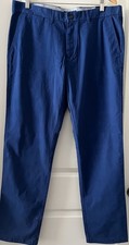 Pantalones chinos Tommy Hilfiger para hombre frente plano azul 36/34 clásicos preppy retro nuevos con etiquetas