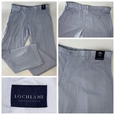 Pantalones chinos Lochlane Thomas Dean para hombre 37x32 azul claro algodón nuevos con etiquetas YGI P2-357
