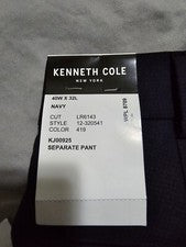 Pantalones separados Kenneth Cole New York azul marino talla 40W X 32L estilo #12-320541 nuevos con etiquetas