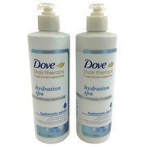 Paquete de 2 sueros hialurónicos spa hidratación acondicionador Dove Hair Therapy 13,5 oz cada uno
