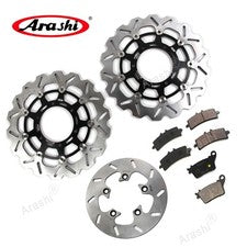 Front Rear Brake Disc Rotor & Organic Brake Pads For Suzuki GSXR1000 2012-2015