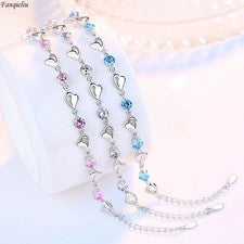 Pulsera mujer corazón plata de ley 925 circonitas cadena mujer regalo bisutería