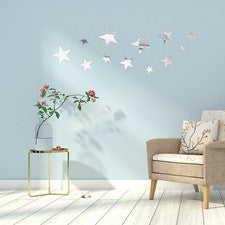 12 Piezas Pegatinas de Pared Decorativas Decoración Interior para Hogar Estrella Extraíbles