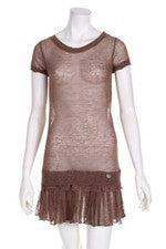 REBEL QUEEN by LIU JO Knit Dress Linen I 42 = D 36 light brown NEW