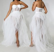 Sexy Maxi Vestido Para Mujer Tubo Malla Transparente Malla Encaje Abertura Lateral Verano Moda