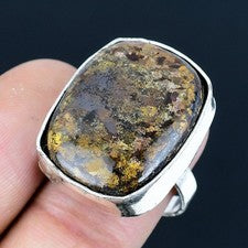 Anillo de joyería de plata esterlina 925 hecho a mano con piedras preciosas...