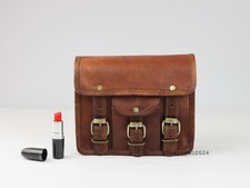 Bolso Bandolera Personalizado Para Mujer Mini Estilo Vintage Cuero Genuino Marrón