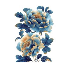 2 pegatinas de pared de peonía azul para dormitorio para sala de estar entrada decoración del hogar