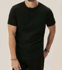 Camiseta negra con dobladillo curvo Pima Buck Mason para hombre talla XL NUEVA CON ETIQUETAS $48