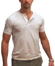 Camiseta DRIVE Ryan Gosling Estilo Vintage HENLEY Marfil de Magnoli Clothiers