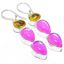 Pendiente de joyería de plata esterlina 925 con piedras preciosas de...