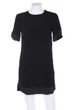 H&M Vestido Aplicación Piedra Joya D 36 Negro NUEVO