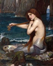 Impresión de póster artístico vintage de sirena John William Waterhouse decoración del hogar