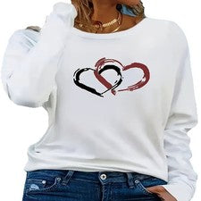 Camiseta estampada para mujer manga larga informal cuello redondo para estilo callejero