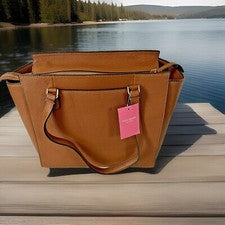 Bolso de Mano Kate Spade New York WKRU5944 Mediano de Cuero Jackson Cálido Pan de Jengibre Nuevo con Etiquetas