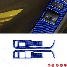 Window Buttons Panel Trim Set B For Chevrolet Camaro 2010-2015 Blue Carbon Fiber
